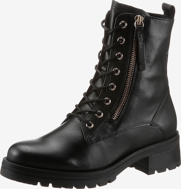 GABOR Lace-Up Ankle Boots in Black: front