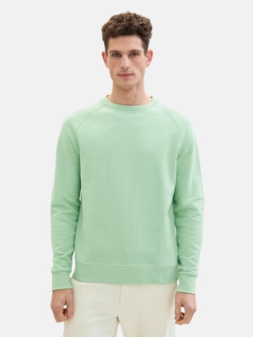 Sweat-shirt TOM TAILOR en vert : devant