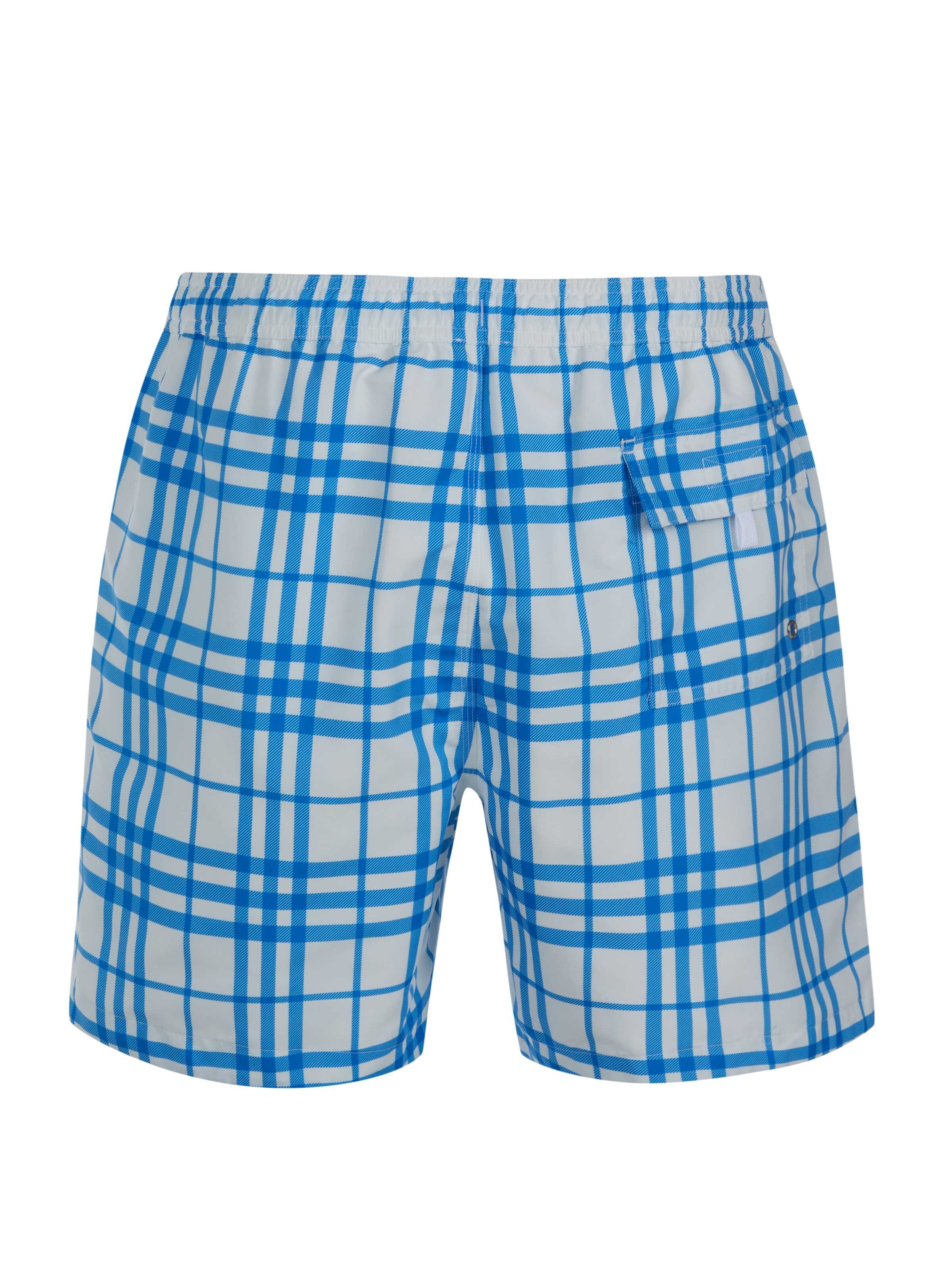 Maillot de bain 'Burberry MARTIN Badehose weiß/blau' BURBERRY en blanc