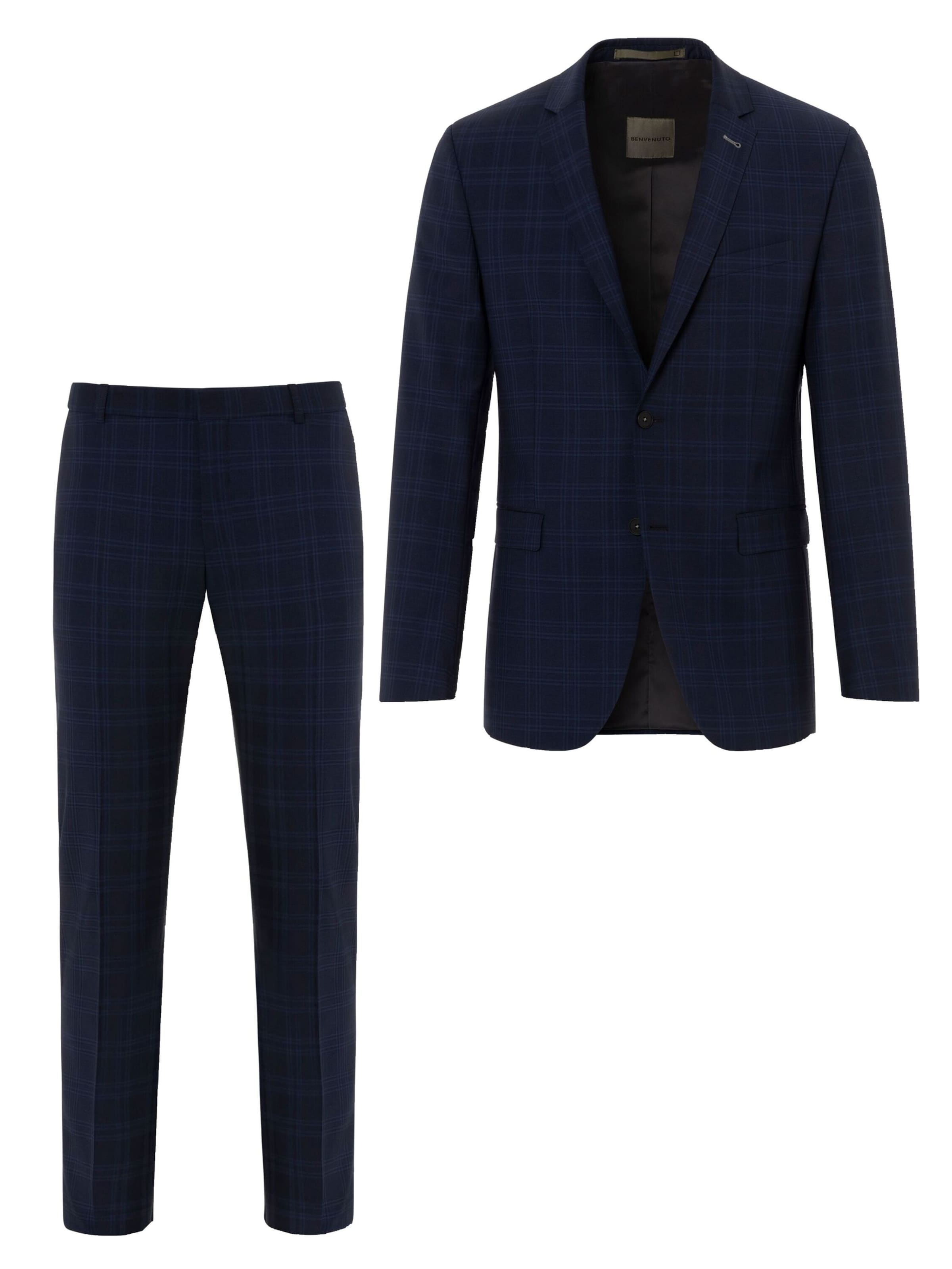 BENVENUTO Slim fit Suit 'Othello Iago 360' in Blue: front