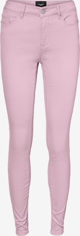 VERO MODA Skinny Kalhoty 'Hot Seven' – pink: přední strana