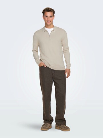 Only & Sons Pullover 'ONSWYLER' in Beige