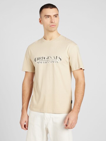 JACK & JONES T-shirt 'GRAND' i beige: framsida