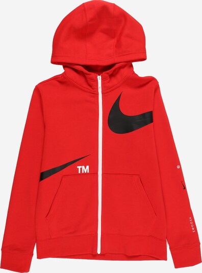 Nike Sportswear Sudadera con cremallera en rojo / negro / blanco, Vista del producto