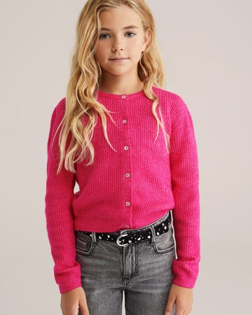 WE Fashion Knit cardigan in Pink: front