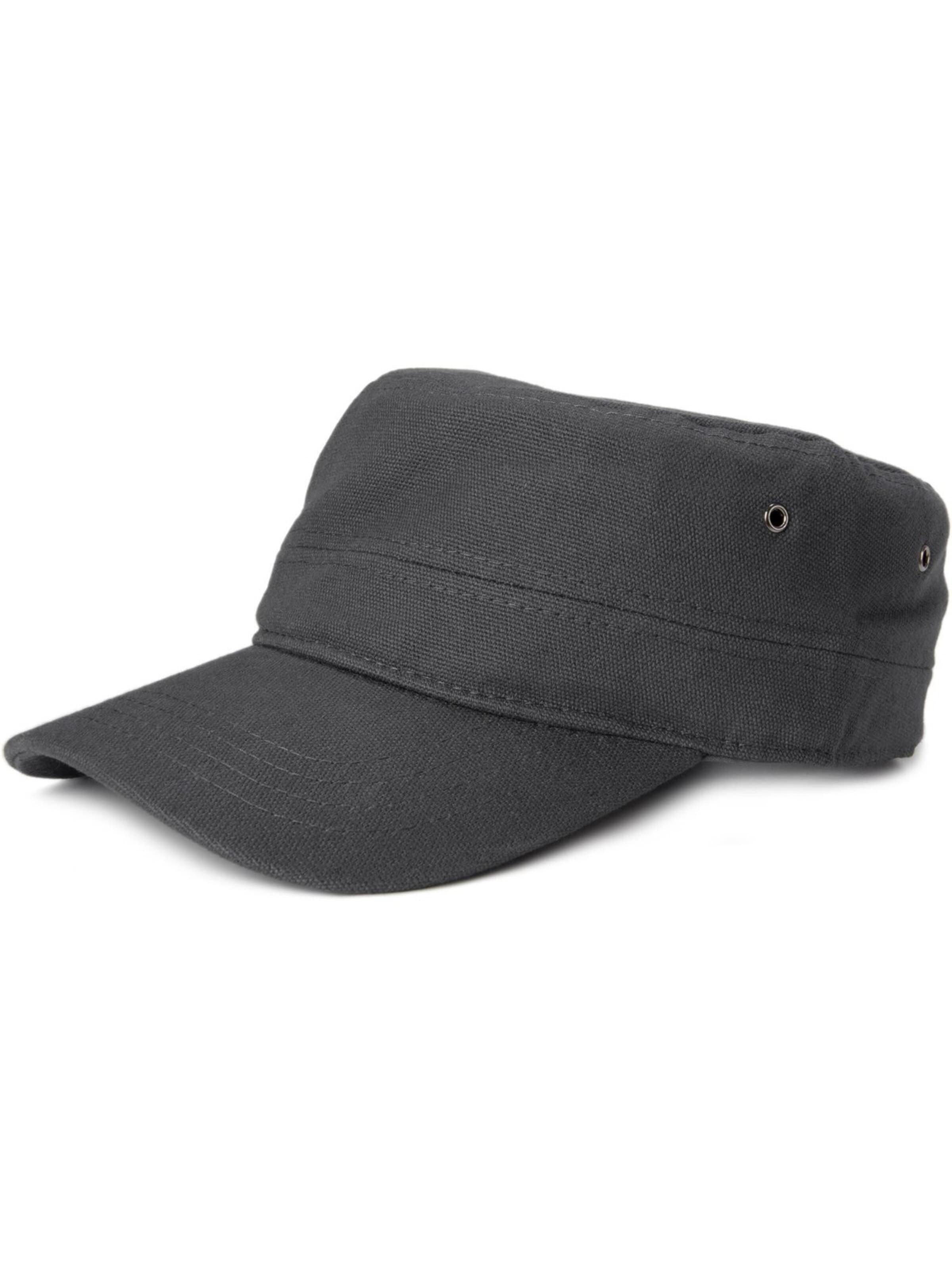 styleBREAKER Cap 'Military Cap Baumwoll Canvas' in Grey: front