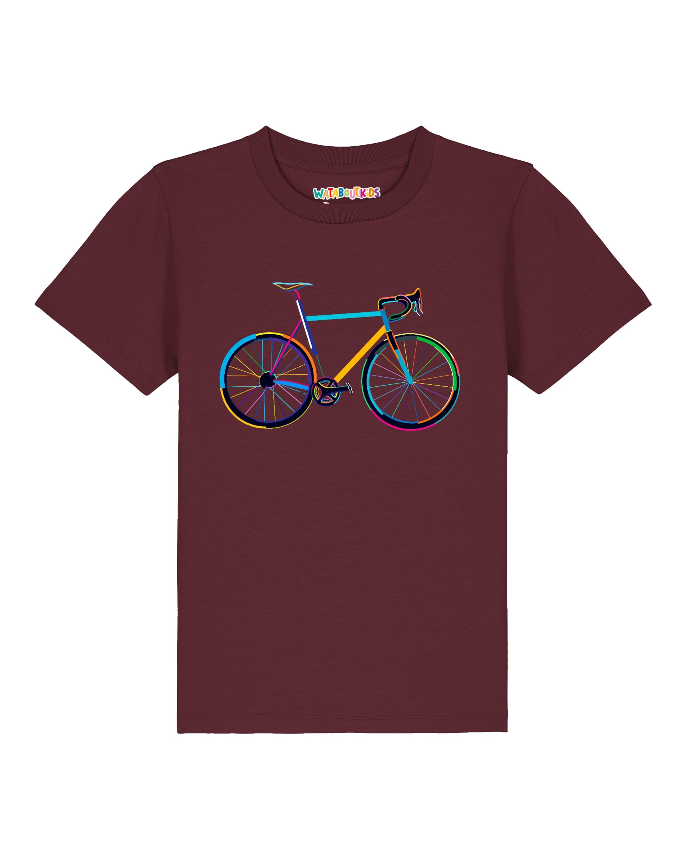 Maglietta 'Fahrrad by night' di watabout.kids in rosso: frontale