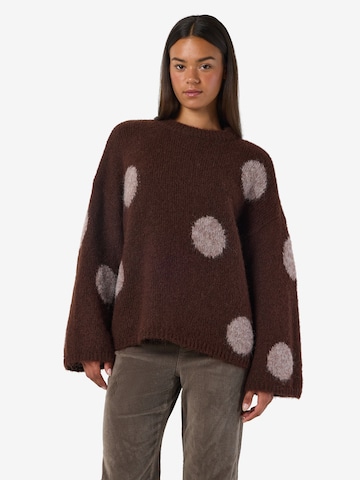 Pull-over oversize 'SUTTON ' Noisy may en marron : devant
