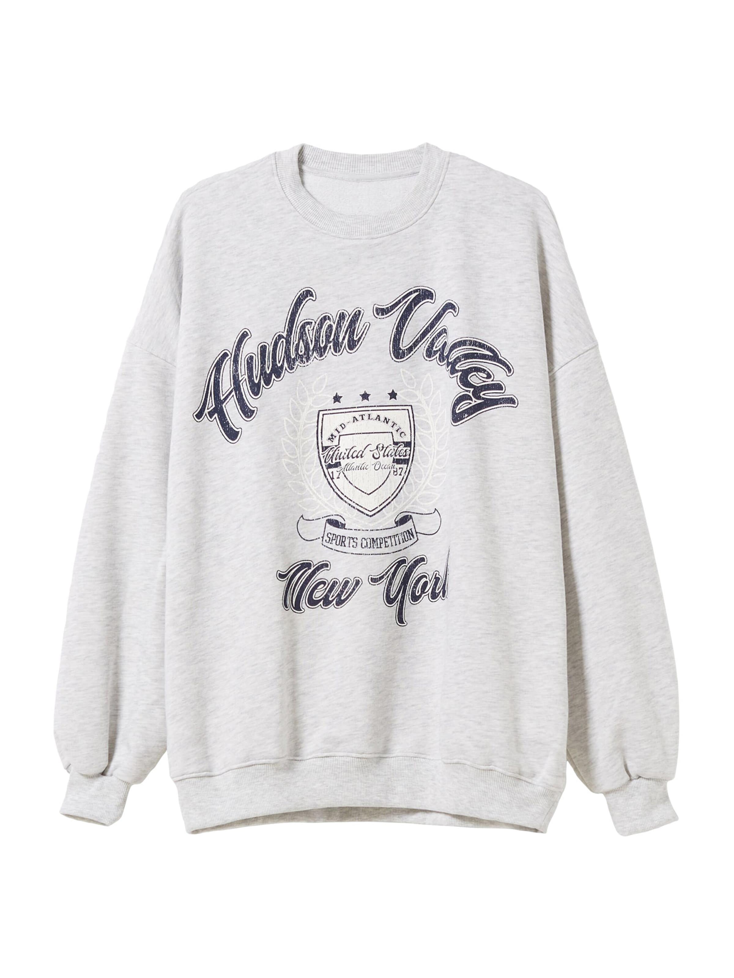 Bershka Sweat-shirt en gris, Vue avec produit