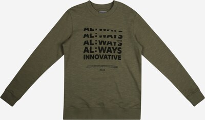Jack & Jones Junior Sweatshirt 'Sustain' in khaki / schwarz, Produktansicht