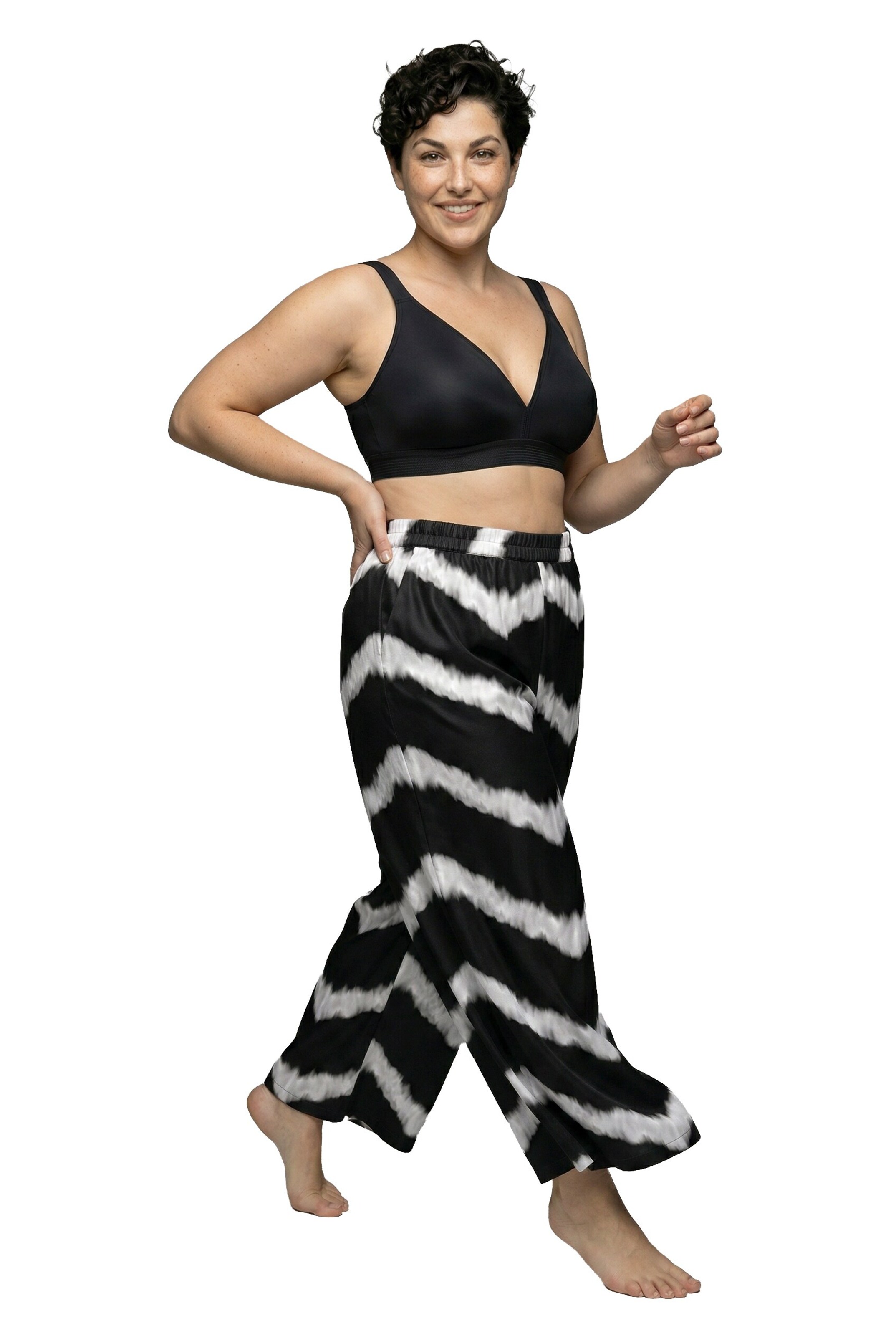 Ulla Popken Loosefit Broek in Zwart