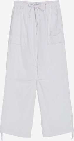 Wide Leg Pantalon Bershka en blanc : devant