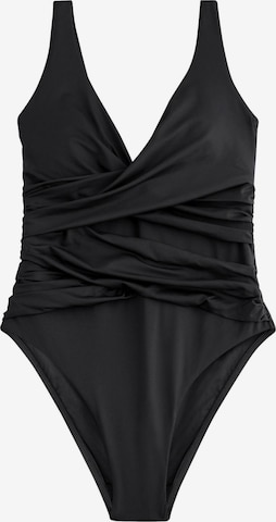 Mint VelvetJednodijelni kupaći kostim - crna boja: prednji dio