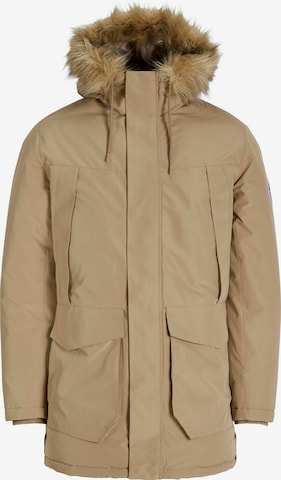 JACK & JONES Talviparka 'CAMP' värissä beige: etupuoli