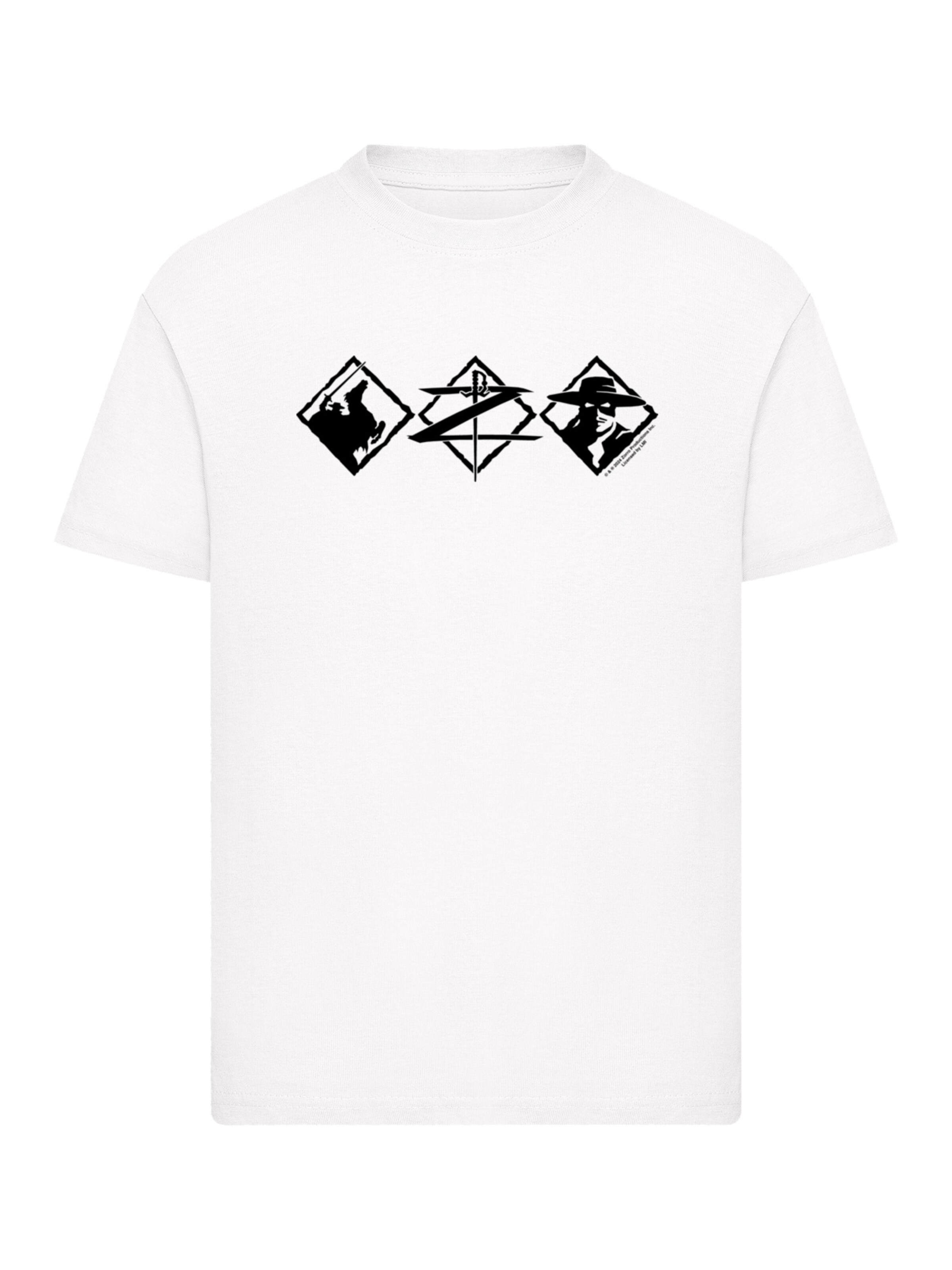 T-Shirt 'Zorro Diamond Trio' F4NT4STIC en blanc : devant
