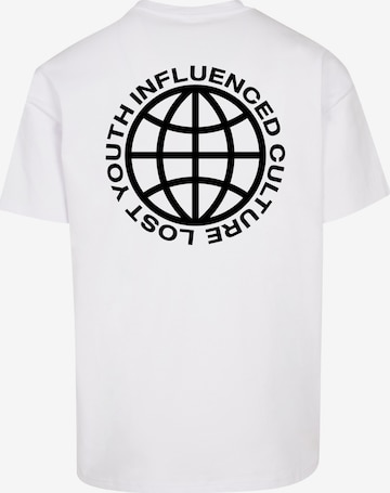 T-Shirt 'Influenced' Lost Youth en blanc