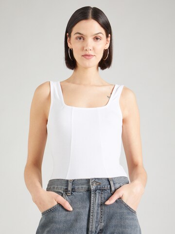 STUDIO SELECT - Camisa body 'Falda' em branco: frente