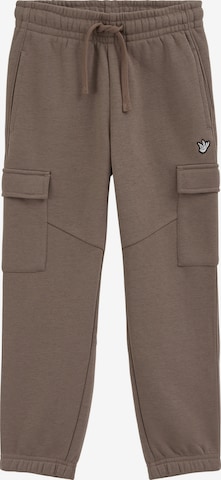 WE Fashion Tapered Trousers in Brown: front