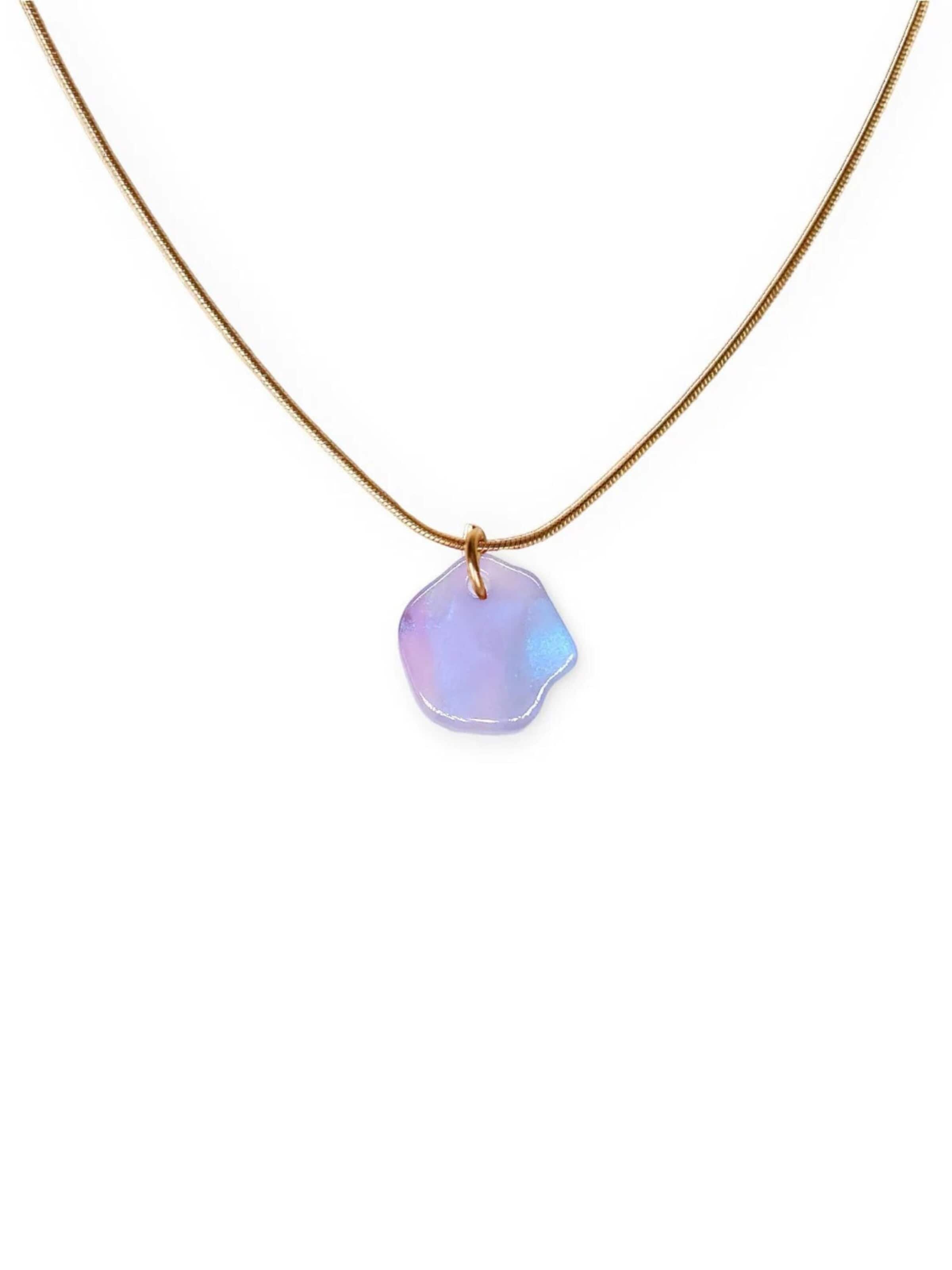 Fräulein Wunder Ketting 'Acetat Alice Gold' in Lila
