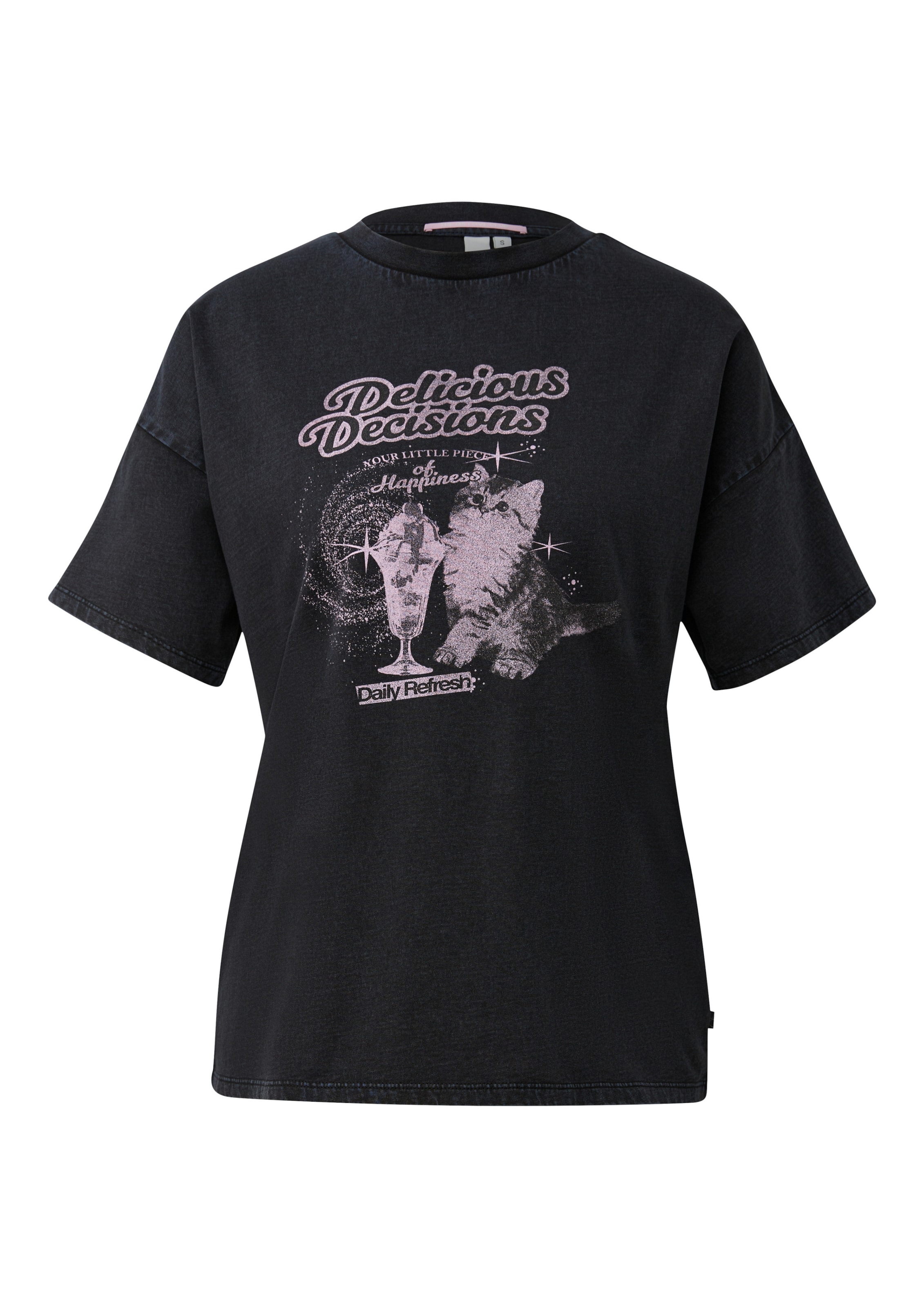 QS Shirt in Zwart: voorkant