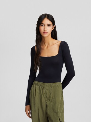 Bershka Shirt Bodysuit in Black: front