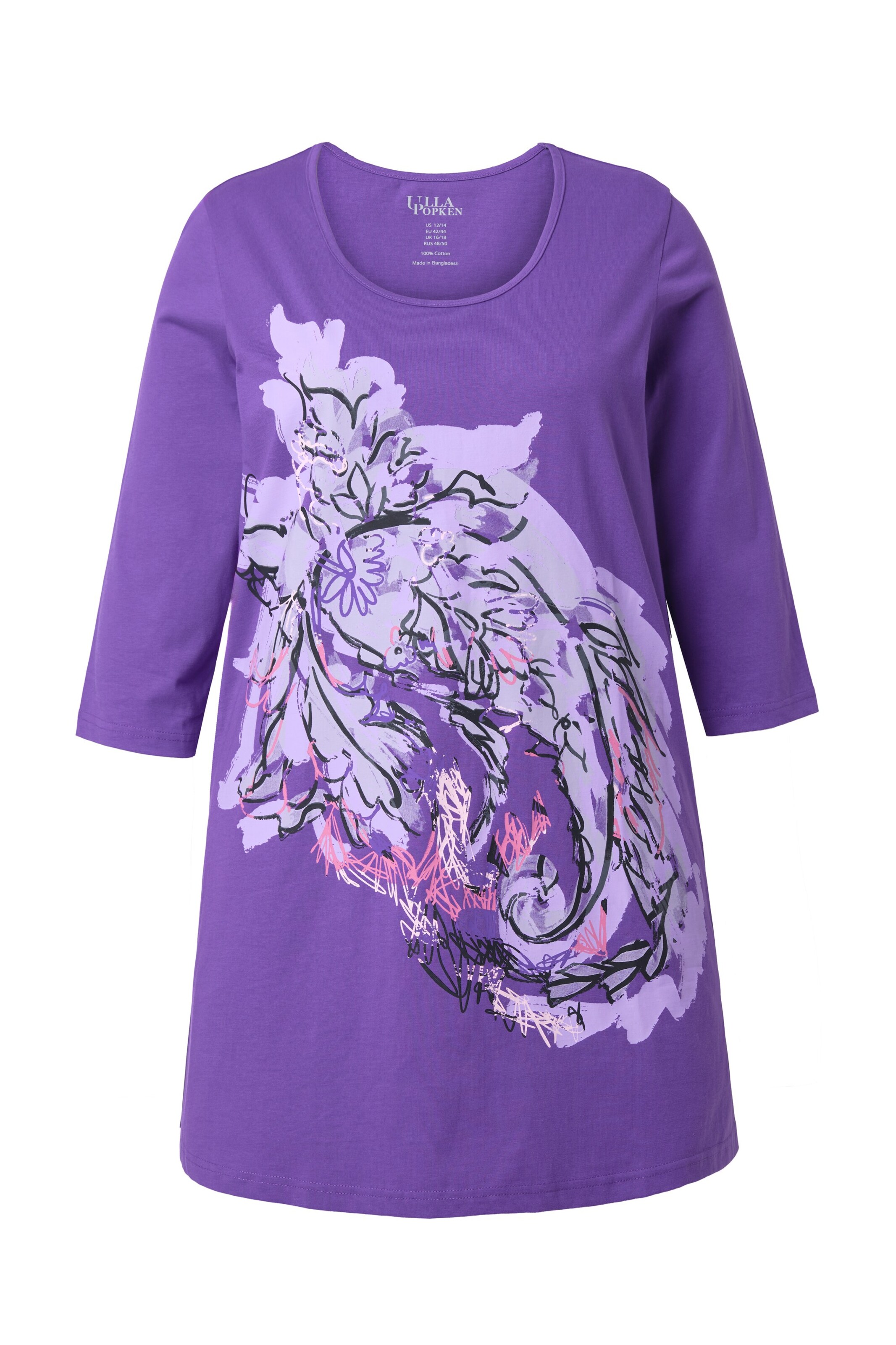 Ulla Popken Shirt in Purple / White, Item view