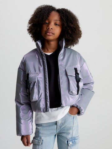 Calvin Klein Jeans Winter Jacket in Purple: front