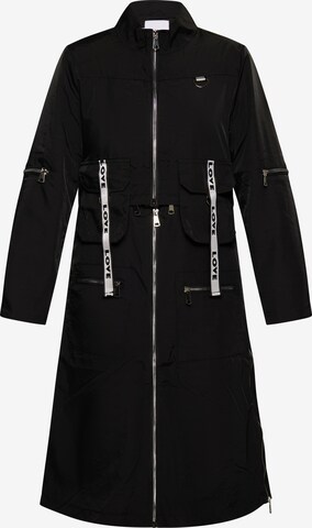 MYMO Between-Seasons Coat in Black: front