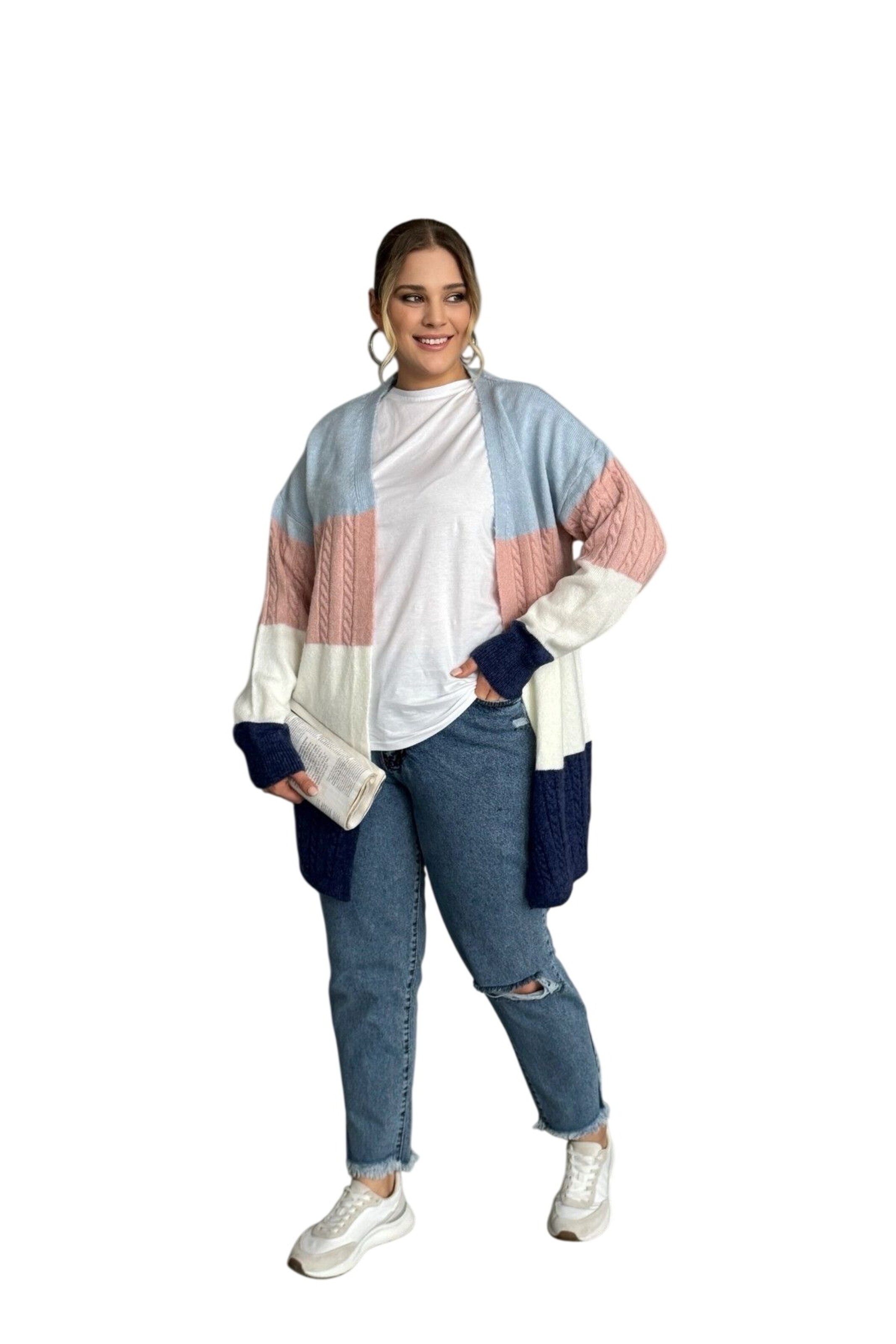 Stil Diva Gebreid vest in Gemengde kleuren