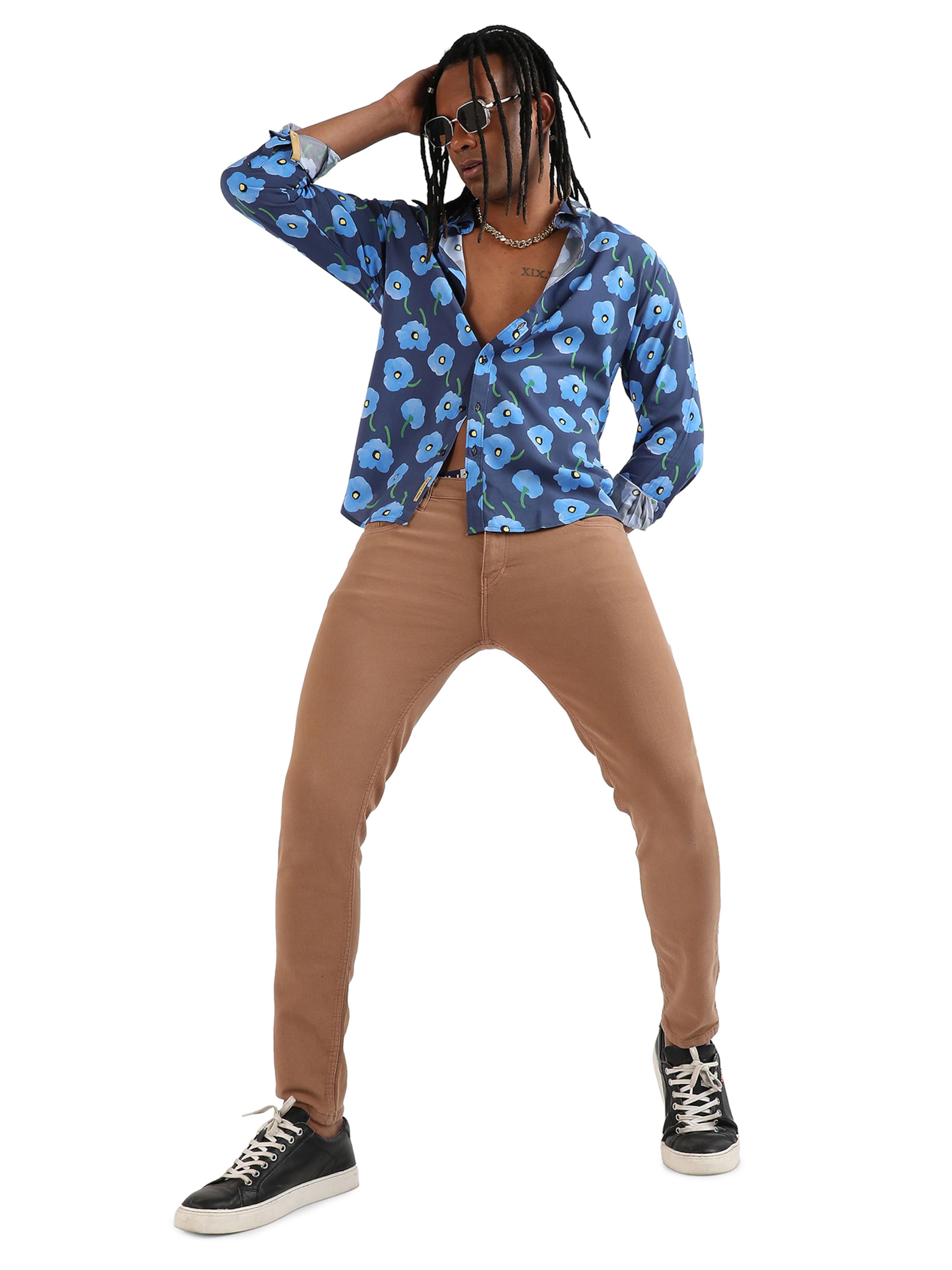 Campus Sutra Regular fit Button Up Shirt 'Devin' in Blue