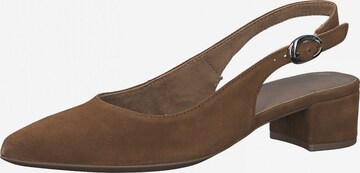 TAMARIS Slingback Pumps in Brown: front