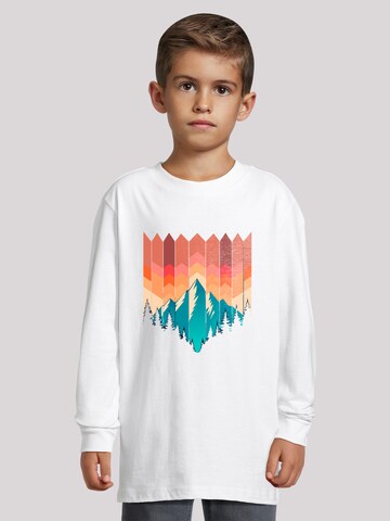 T-Shirt 'Berg Sonnenuntergang' F4NT4STIC en blanc : devant