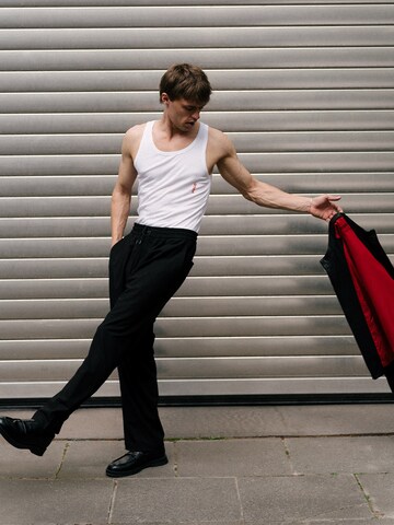 Regular Pantalon à plis 'Ravi243' HUGO en noir