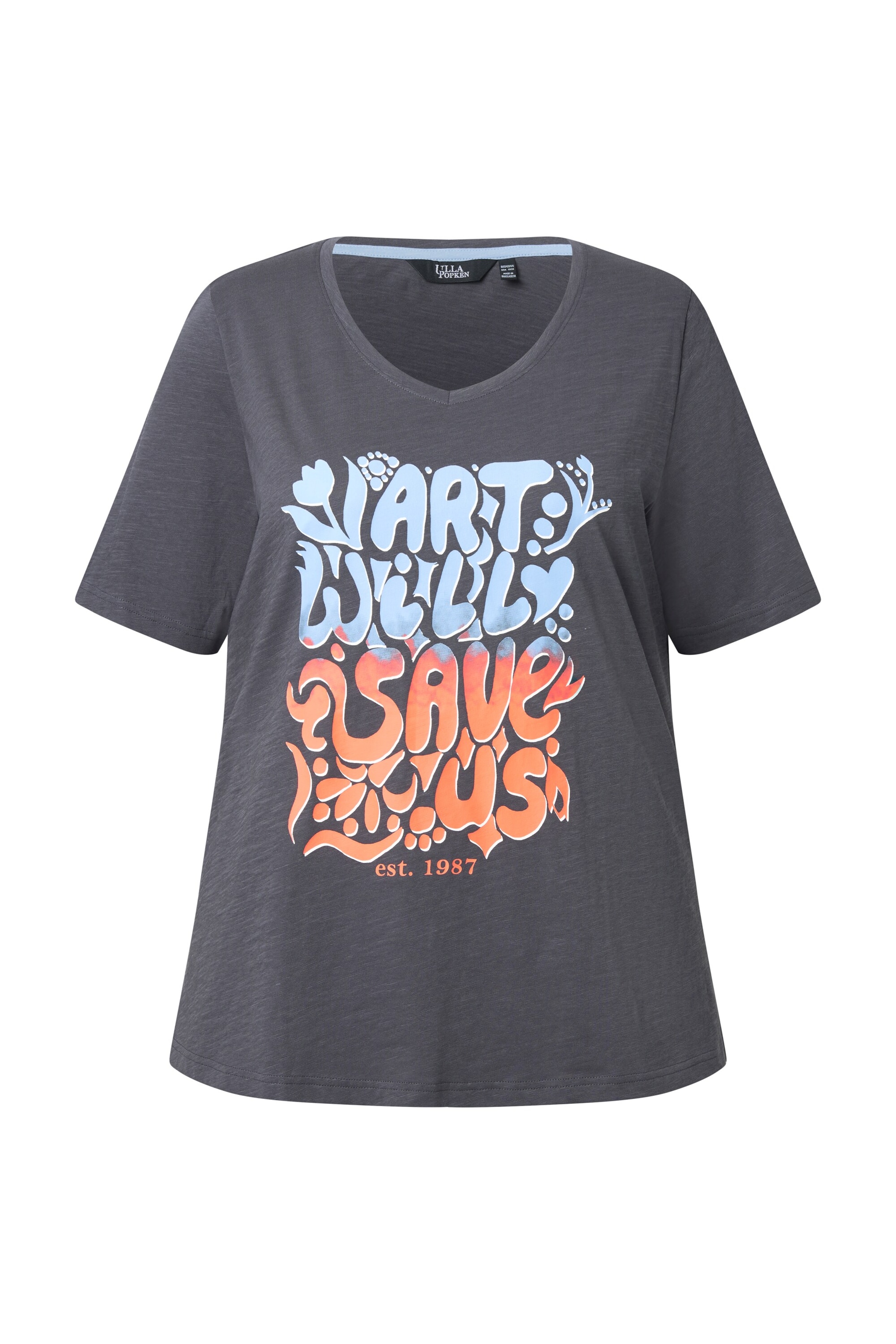 Ulla Popken Póló - szürke: elől