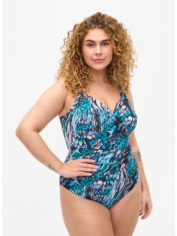 Costume intero 'Smikka' di Swim by Zizzi in blu: frontale