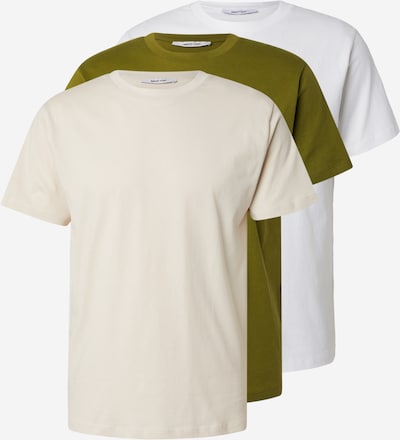 ABOUT YOU Camisa 'Len' em M em bege claro / verde / branco, Vista do artigo