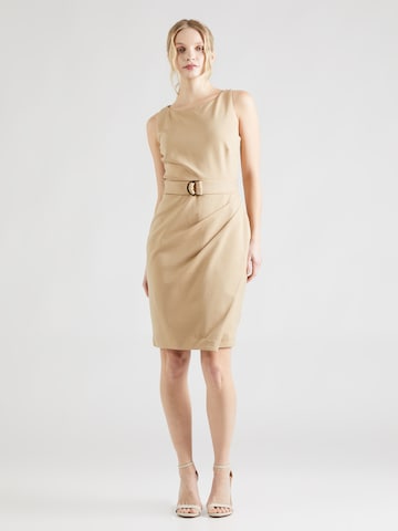Lauren Ralph Lauren Εφαρμοστό φόρεμα σε μπεζ: μπροστά