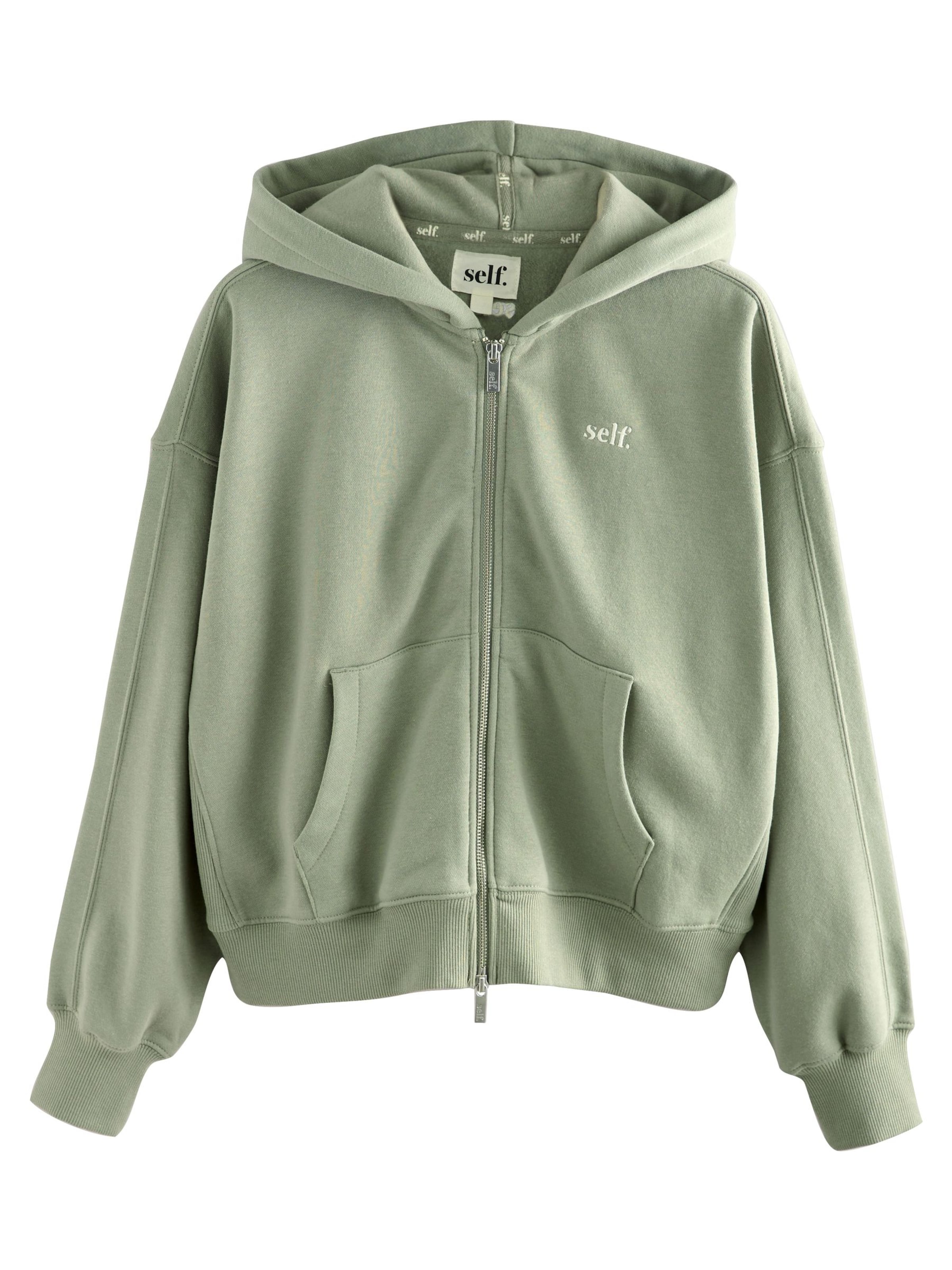 self. Sweatjacke in Grün: Vorderseite
