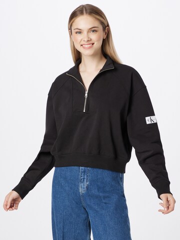 Calvin Klein Jeans Sweatshirt in Zwart: voorkant