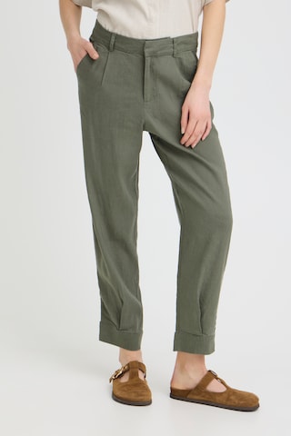 Effilé Pantalon à pince 'LUCA' Pulz en vert : devant