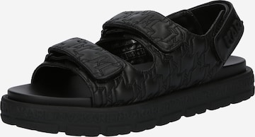 Karl Lagerfeld Strap Sandals in Black: front