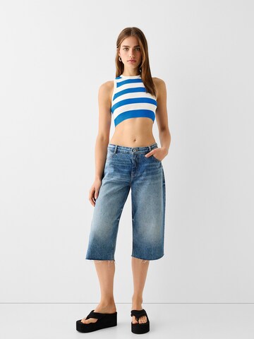 Bershka Top z naramnicami | modra barva