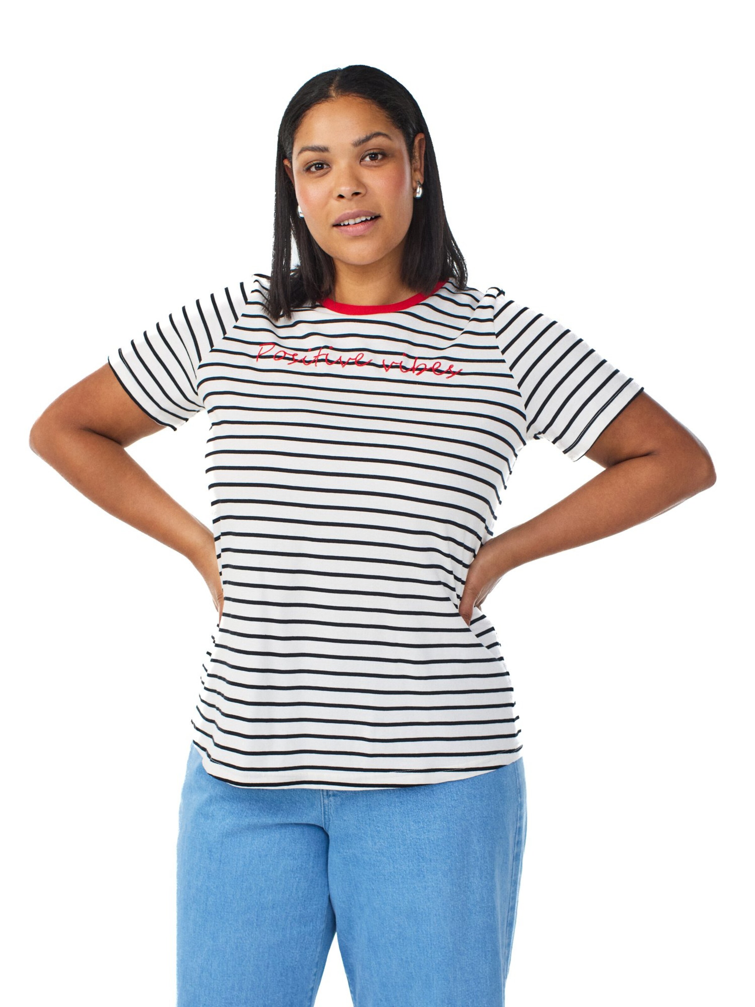 Maglietta 'Caro' di Zizzi in bianco: frontale