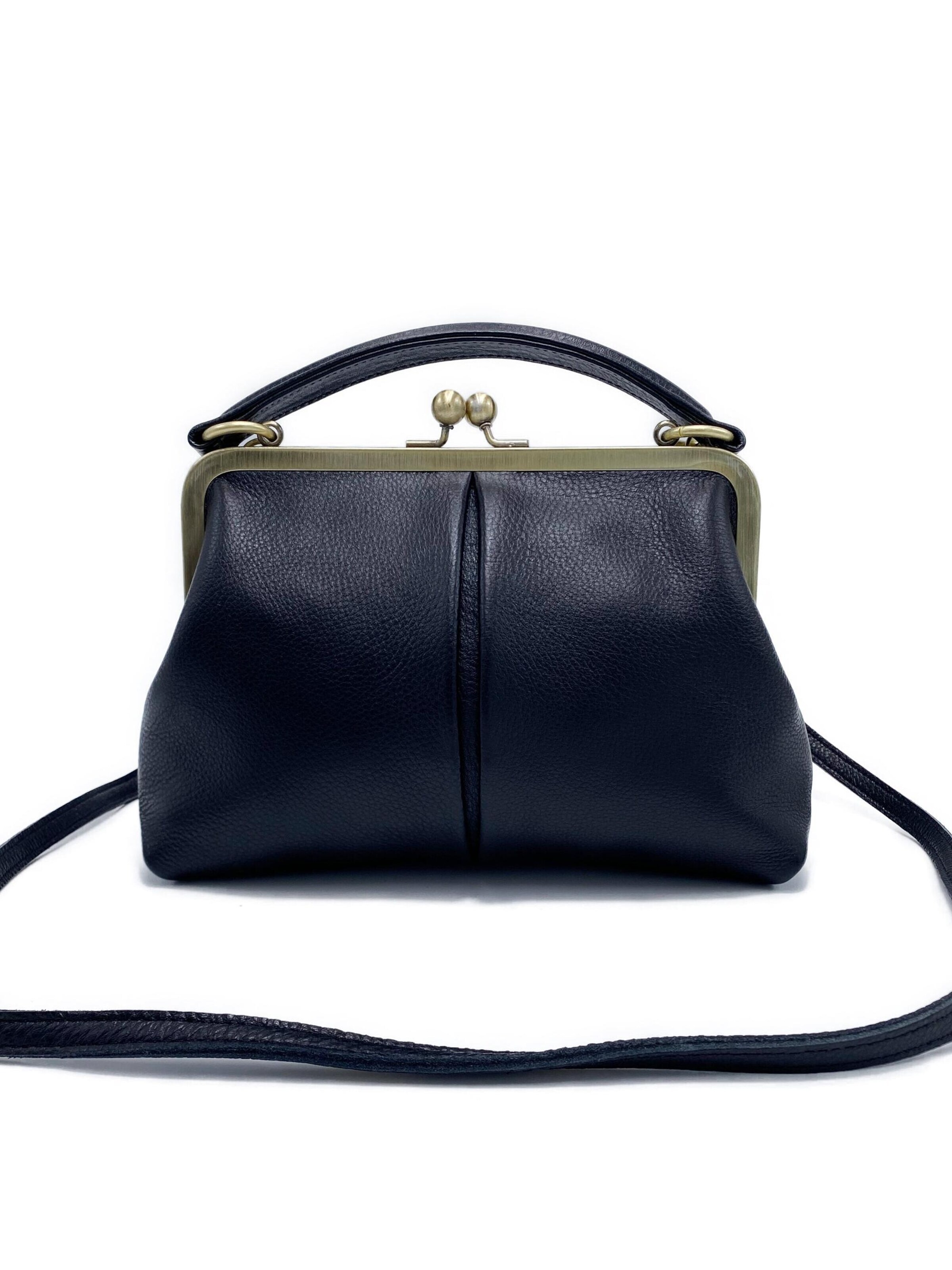 Borsa a mano 'Kleine Olive – Leder Handtasche & Umhängetasche' di Taschenkinder in nero