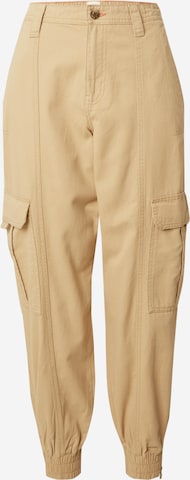 Effilé Pantalon cargo River Island en beige : devant