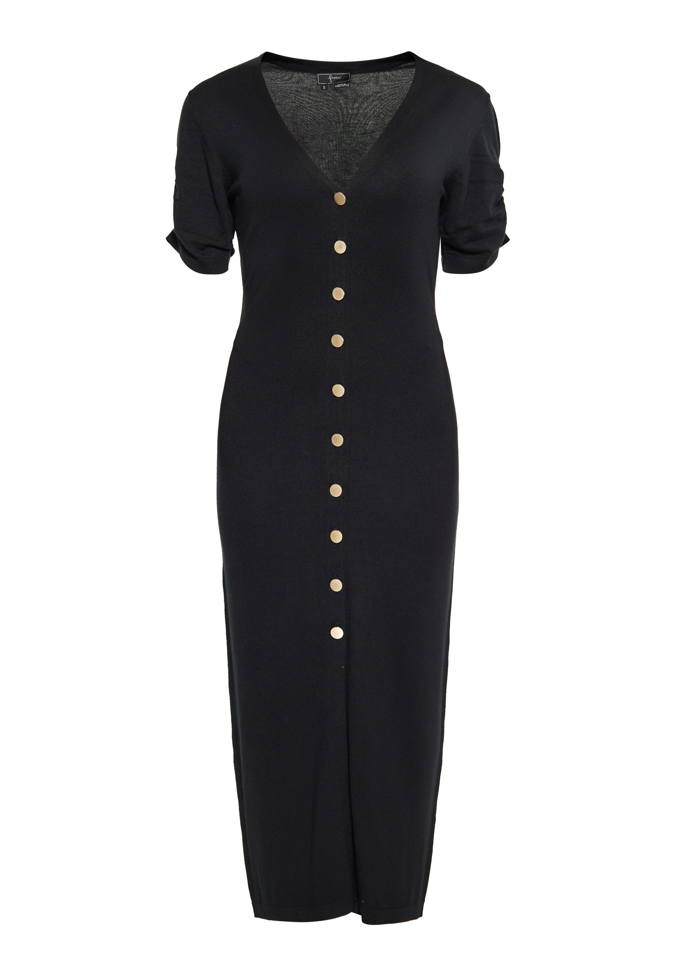 faina Pletené šaty - Čierna: predná strana