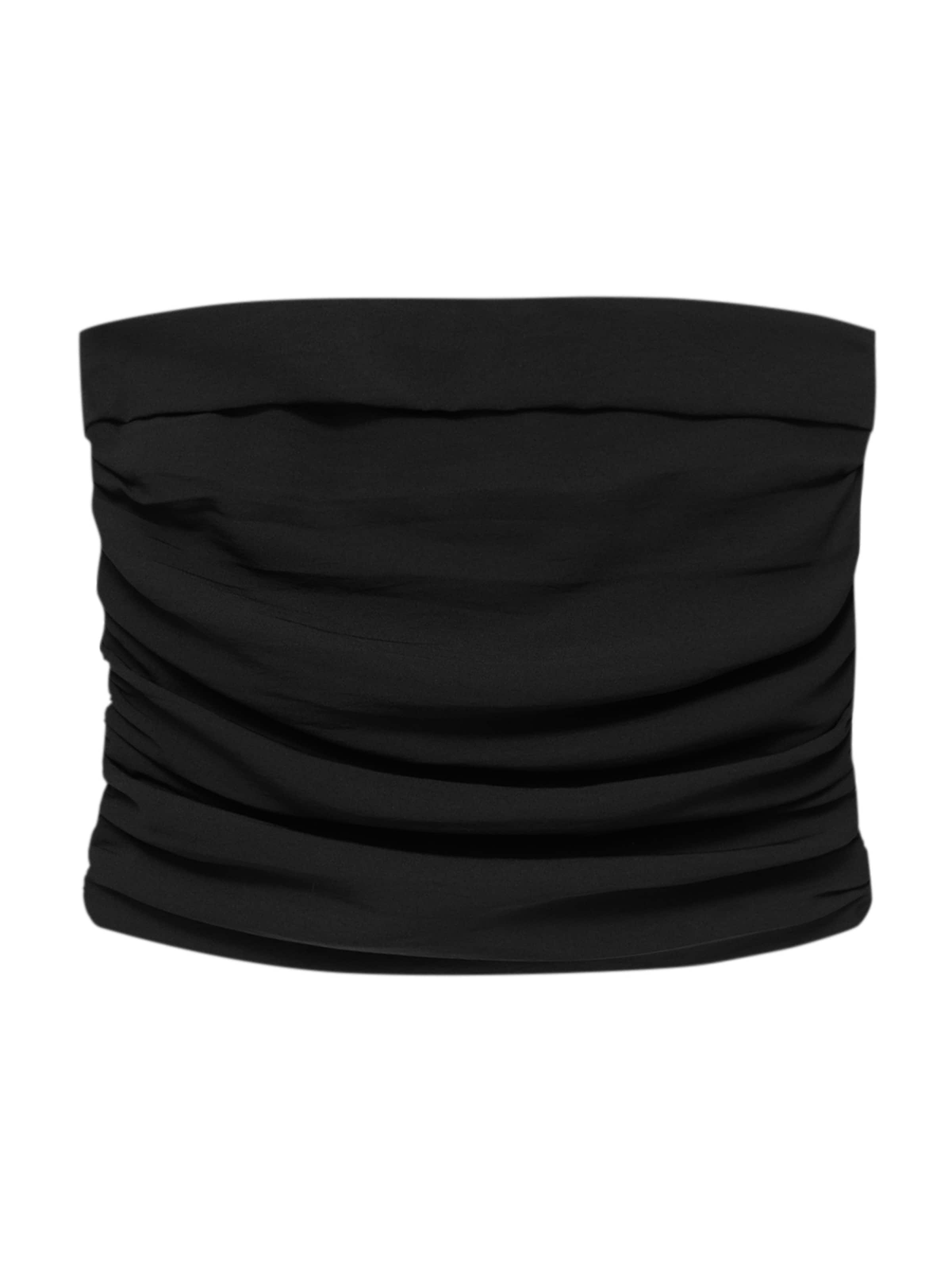 Pull&Bear Top | črna barva: sprednja stran