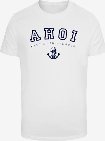 F4NT4STIC Shirt 'Ahoi Knut & Jan Hamburg' in Wit: voorkant