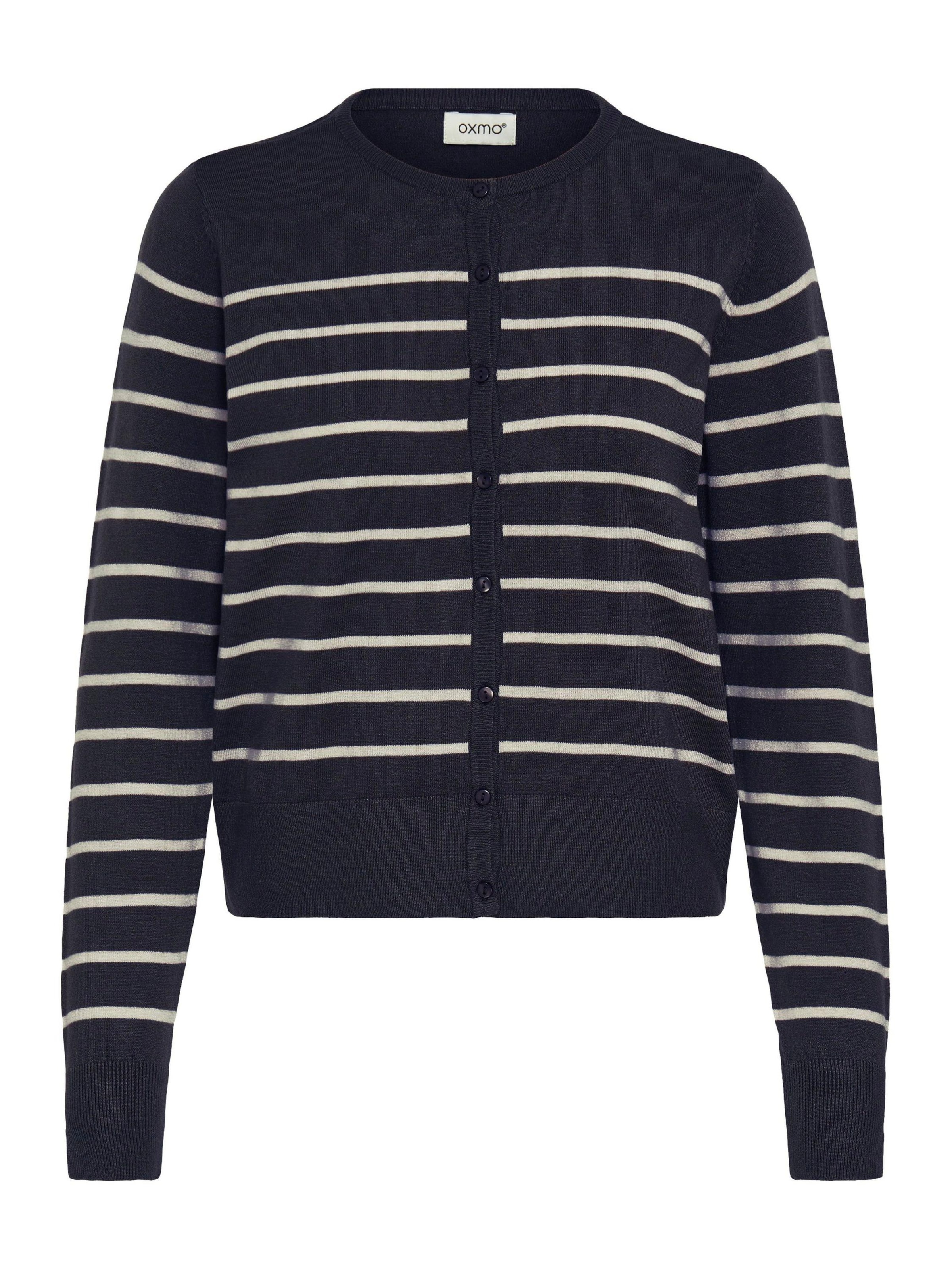 Oxmo Casaco de malha 'Fkeana' em azul escuro / branco, Vista do artigo