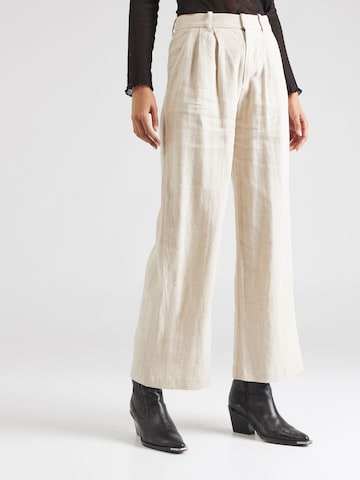 HOLLISTER Wide leg Pleat-front trousers in Beige: front